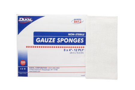 Picture of Gauze Sponge Dukal™ Gauze 12-Ply 4 X 8 Inch Rectangle NonSterile8412