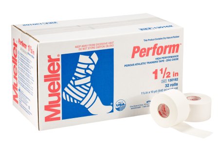 Picture of Athletic Tape Mueller® Perform™ Porous Cotton / Zinc Oxide 1-1/2 Inch X 15 Yard White NonSterile130162