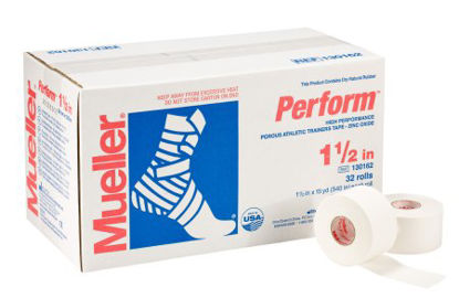 Picture of Athletic Tape Mueller® Perform™ Porous Cotton / Zinc Oxide 1-1/2 Inch X 15 Yard White NonSterile130162