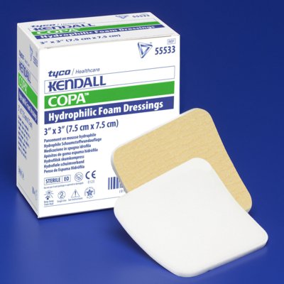 Picture of Foam Dressing Kendall™ Foam Plus 6 X 6 Inch Square Non-Adhesive without Border Sterile55566P