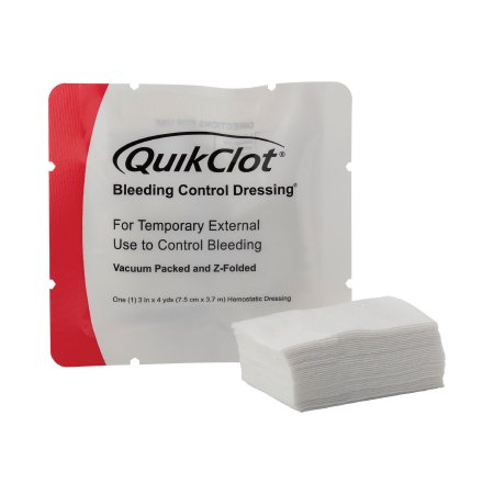 Picture of Hemostatic Dressing QuikClot ® 3 Inch X 12 Foot 1 per Pack Individual Packet Kaolin Sterile538