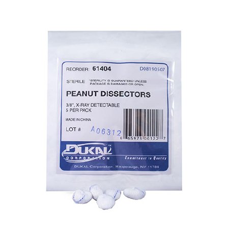 Picture of Surgical Peanut Sponge X-Ray Detectable Cotton 3/8 Inch Diameter 5 Count Pack Sterile61404