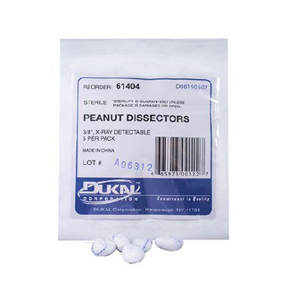 Picture of Surgical Peanut Sponge X-Ray Detectable Cotton 3/8 Inch Diameter 5 Count Pack Sterile61404