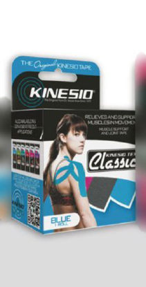 Picture of Kinesiology Tape Kinesio® Tex Classic Water Resistant Cotton 2 Inch X 4 Yard Blue NonSterile081605278