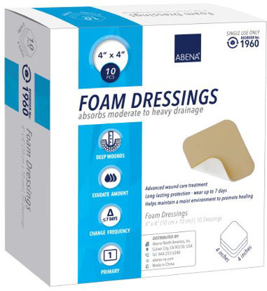 Picture of Foam Dressing Abena® 4 X 4 Inch Square Non-Adhesive without Border Sterile1960