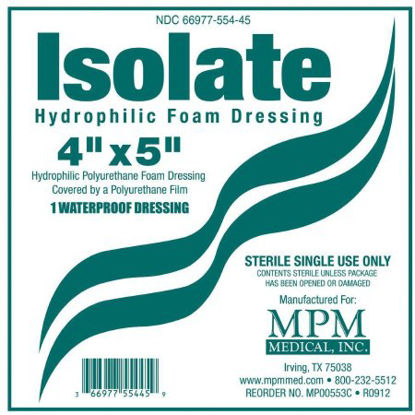 Picture of Foam Dressing MPM Isolate 4 X 5 Inch Rectangle Non-Adhesive without Border SterileMP00553
