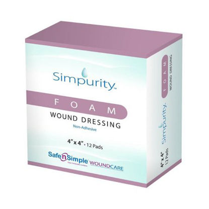 Picture of Foam Dressing Simpurity™ 4 X 4 Inch Square Non-Adhesive without Border SterileSNS51W04