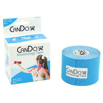Picture of Kinesiology Tape CanDo® Water Resistant Cotton / Rayon 2 Inch X 5 Yard Blue NonSterile24-4851
