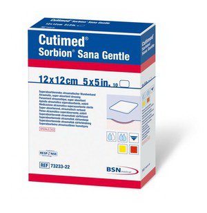 Picture of Hydrofiber Dressing Cutimed® Sorbion® Sana Gentle Cellulose / Gel-Forming Polymer / Polyethylene 4-7/10 X 8-3/5 Inch7323325