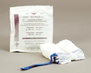 Picture of Surgical Laparotomy Sponge X-Ray Detectable Cotton / Gauze 18 X 18 Inch 5 Count Pack Sterile1515