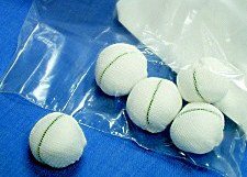 Picture of Surgical Tonsil Sponge Fabco® X-Ray Detectable Cotton / Gauze 1-1/2 Inch Diameter 5 Count Pouch Sterile34116010