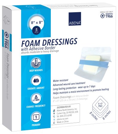 Picture of Foam Dressing Abena® 8 X 8 Inch Square Adhesive with Border Sterile1966