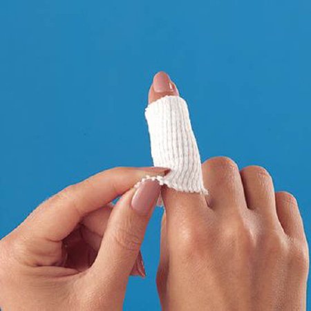 Picture of Elastic Tubular Support Bandage Rolyan® 1 Inch X 5 Yard Standard Compression Pull On White NonSterile7678