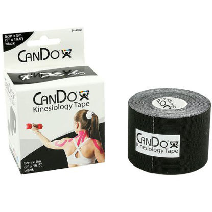 Picture of Kinesiology Tape CanDo® Water Resistant Cotton / Rayon 2 Inch X 5 Yard Black NonSterile24-4852
