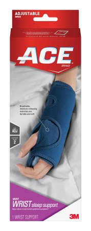 Picture of Night Wrist Brace 3M™ Ace™ Aluminum / Chromium / Nylon / Polyester / Polystyrene / Polyurethane Foam / Spandex Left or Right Hand Navy Blue One Size Fits Most209626
