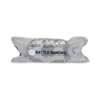 Picture of Trauma Pressure Dressing with Wrap MARCH™ Battle Bandage® 4 Inch X 6 Foot / 8 X 8 Inch Pad Standard Compression Self-adherent Closure White Sterile32-700.00.000