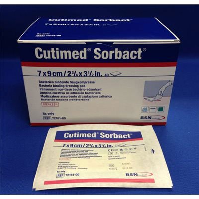Picture of Non-Adherent Dressing Cutimed® Sorbact® Film / Hydropolymer Matrix / Sorbact Mesh 2-4/5 X 3-1/2 Inch Sterile7216110