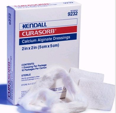 Picture of Calcium Alginate Dressing Kendall™ 4 X 5-1/2 Inch Square Calcium Alginate Sterile9240