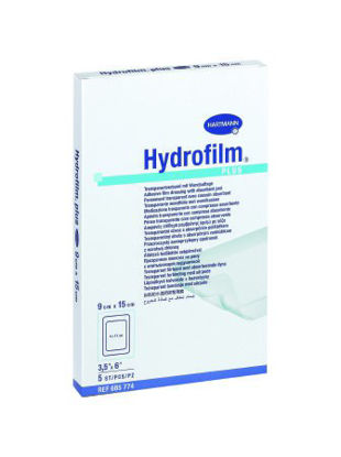 Picture of Transparent Film Dressing with Pad Hydrofilm® Plus Rectangle 3-1/2 X 6 Inch 4 Tab Delivery Without Label Sterile685774