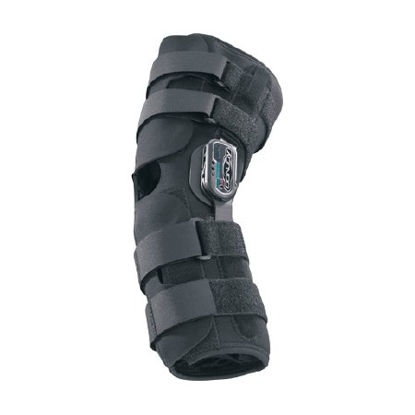 Picture of Knee Brace DonJoy® Playmaker® IROM X-Small Hook and Loop Strap Closure 13 to 15-1/2 Inch Thigh Circumference / 12 to 13 Inch Knee Center Circumference / 10 to 12 Inch Calf Circumference Left or Right Knee11-0867-1