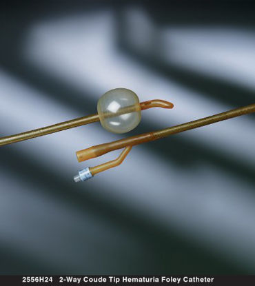 Picture of Foley Catheter Lubricath® 2-Way Coude Tip 30 cc Balloon 22 Fr. Hydrophilic Polymer Coated Latex2556H22