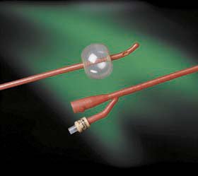 Picture of Foley Catheter Bardex® Lubricath® 2-Way Coude Tip 5 cc Balloon 24 Fr. Hydrophilic Polymer Coated Latex0102L24