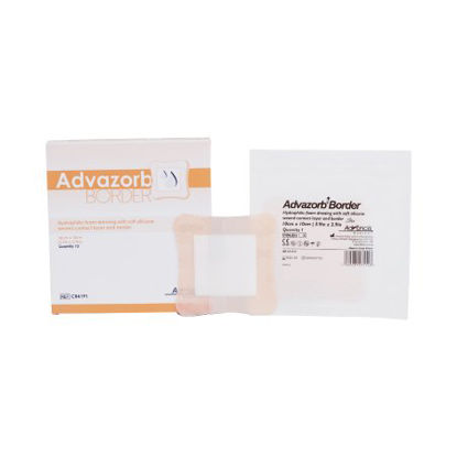 Picture of Silicone Foam Dressing Advazorb Border® 4 X 4 Inch Square Silicone Adhesive with Border SterileCR4191