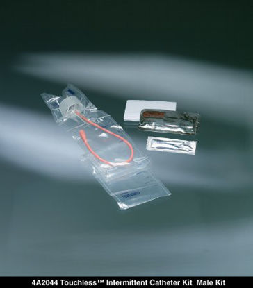Picture of Intermittent Catheter Kit Touchless® Male 14 Fr. Without Balloon Red Rubber4A2044