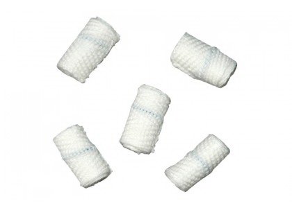 Picture of Surgical Peanut Sponge X-Ray Detectable Cotton 3/8 Inch Diameter 5 Count Foam Count Holder Sterile61401-P