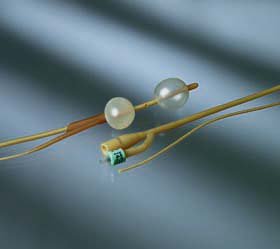 Picture of Foley Catheter Bardex® Lubricath® Diagnostic, Specialty, Davis Model Round Tip 20 cc Meatal, 30 cc Bladder Balloon 14 Fr. Hydrogel Coated Latex0187L
