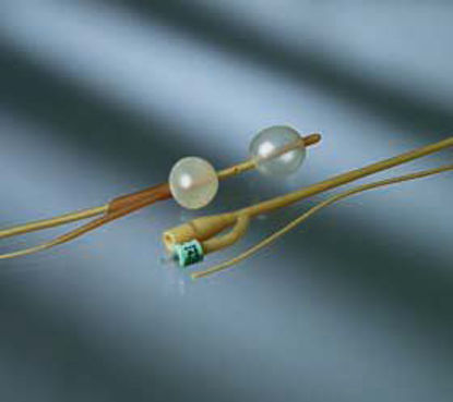 Picture of Foley Catheter Bardex® Lubricath® Diagnostic, Specialty, Davis Model Round Tip 20 cc Meatal, 30 cc Bladder Balloon 14 Fr. Hydrogel Coated Latex0187L