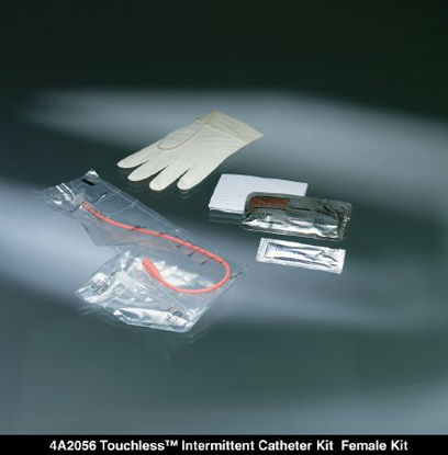 Picture of Intermittent Catheter Tray Touchless® Female / Urethral 14 Fr. Without Balloon Red Rubber4A2056