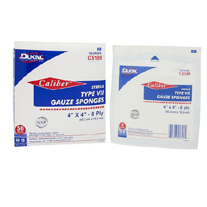 Picture of USP Type VII Gauze Sponge Caliber™ Cotton 8-Ply 4 X 4 Inch Square SterileC5189
