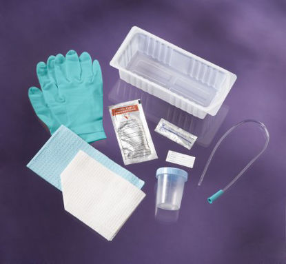 Picture of Intermittent Catheter Tray Medline Uretheral 15 Fr. Red RubberDYNC1816