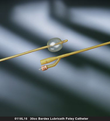 Picture of Foley Catheter Bardex® 2-Way Round Tip 30 cc Balloon 18 Fr. Latex0118L18