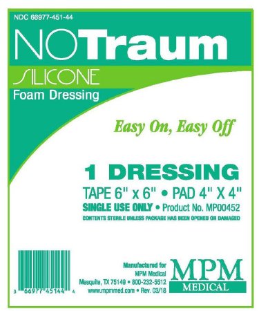 Picture of Foam Dressing NOTraum 6 X 6 Inch Square Adhesive with Border SterileMP00452