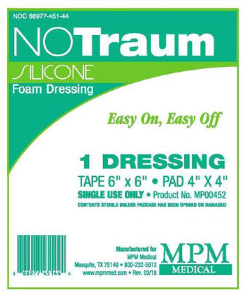 Picture of Foam Dressing NOTraum 6 X 6 Inch Square Adhesive with Border SterileMP00452