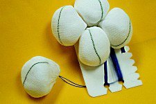 Picture of Surgical Tonsil Sponge Fabco® X-Ray Detectable Cotton / Gauze 5/8 Inch Diameter 5 Count Pouch Sterile34102010