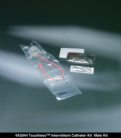 Picture of Intermittent Catheter Kit Touchless® Closed System / Male 12 Fr. Without Balloon Red Rubber4A3052