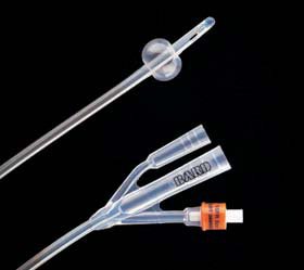 Picture of Foley Catheter Lubri-Sil® I.C. 3-Way Standard Tip 5 cc Balloon 24 Fr. Antimicrobial Hydrogel Coated Silicone70524SI