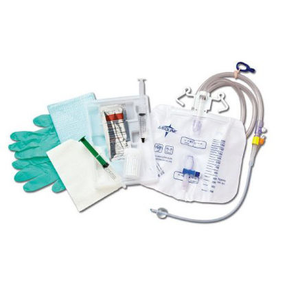 Picture of Indwelling Catheter Tray Medline Closed System / Foley 16 Fr. 10 cc Balloon SiliconeDYND11523