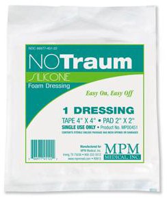 Picture of Silicone Foam Dressing NOTraum 4 X 4 Inch Square Silicone Adhesive with Border SterileMP00451