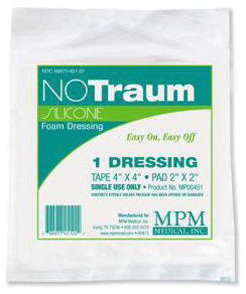 Picture of Silicone Foam Dressing NOTraum 4 X 4 Inch Square Silicone Adhesive with Border SterileMP00451