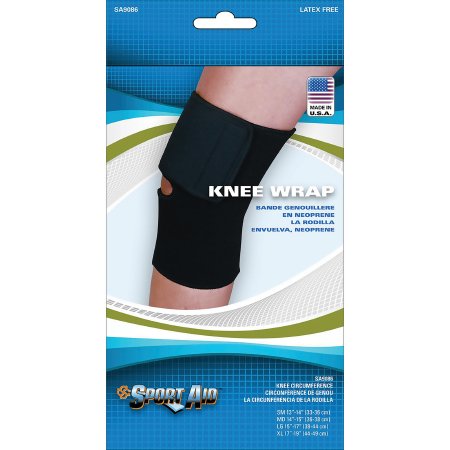 Picture of Knee Sleeve Sport-Aid™ Large Pull-On / Hook and Loop Strap Closure 15 to 17 Inch Knee Circumference Left or Right KneeSA9086 BLA LG