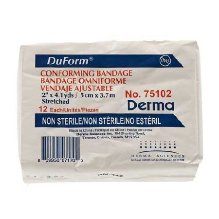 Picture of Conforming Bandage Duform Polyester / Rayon 1-Ply 2 Inch X 4-1/10 Yard Roll Shape NonSterile75102