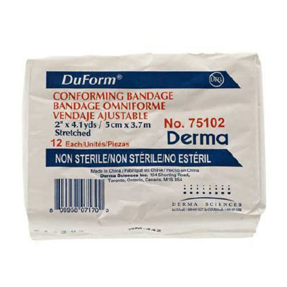 Picture of Conforming Bandage Duform Polyester / Rayon 1-Ply 2 Inch X 4-1/10 Yard Roll Shape NonSterile75102