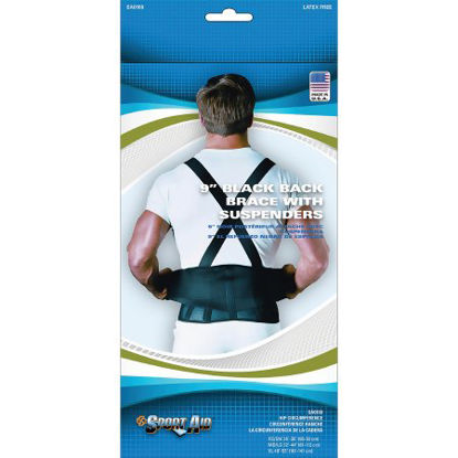 Picture of Back Support Belt Sport-Aid™ Medium / Large Hook and Loop Closure 32 to 44 Inch Waist Circumference 9 Inch AdultSA0109 BLA M/L