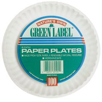 Picture of Plate AJM Packaging Corporation White Single Use Paper 9 Inch DiameterAJMPP9GRAWH