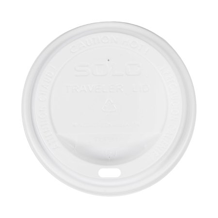 Picture of Dome Lid Traveler® White, Polystyrene, Sip Hole, Hot ApplicationsTLP316-0007
