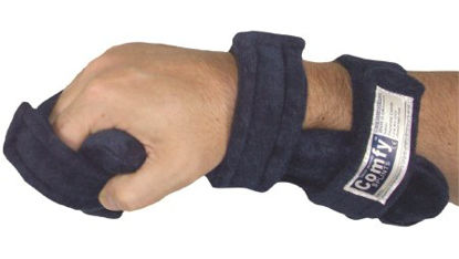 Picture of Resting Wrist / Hand Splint ComfySplints™ Foam / Terry Cloth / Steel Left or Right Hand Blue Medium24-3090